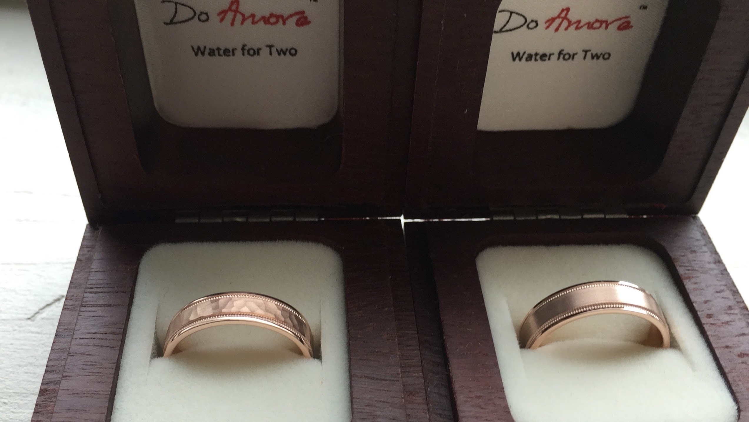 Einstein (customized with milgrain) and Simba Band in Rose Gold