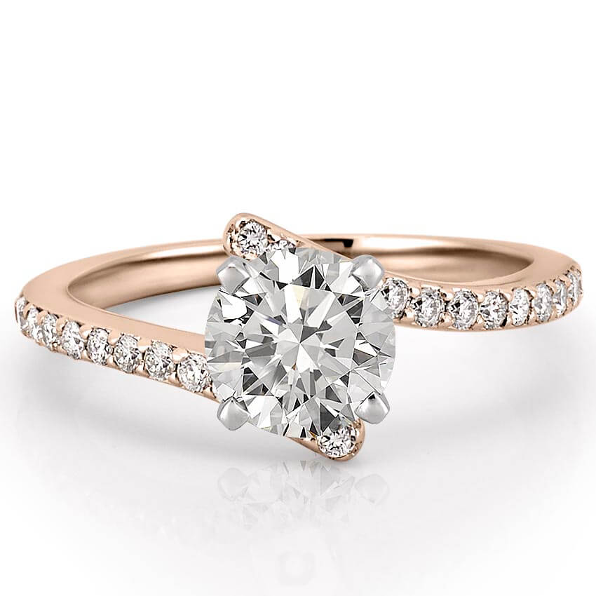 Classic Plain Platinum Couple Rings With a Rose Gold Border JL PT 633