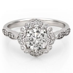 affordable-platinum-floral-halo-engagement-ring-with-round-hearts-and-arrows-moissanite