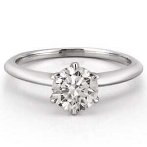 affordable-platinum-six-prong-engagement-ring-with-round-hearts-and-arrows-moissanite