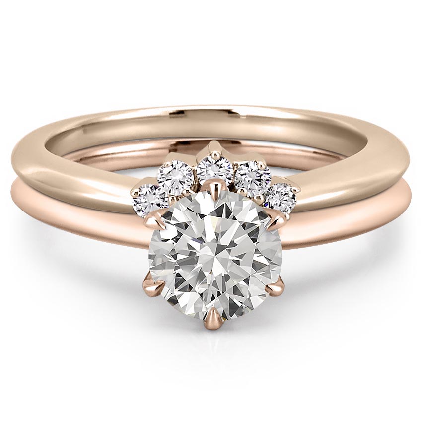 affordable-rose-gold-six-prong-engagement-ring-set-with-round-hearts-and-arrows-moissanite