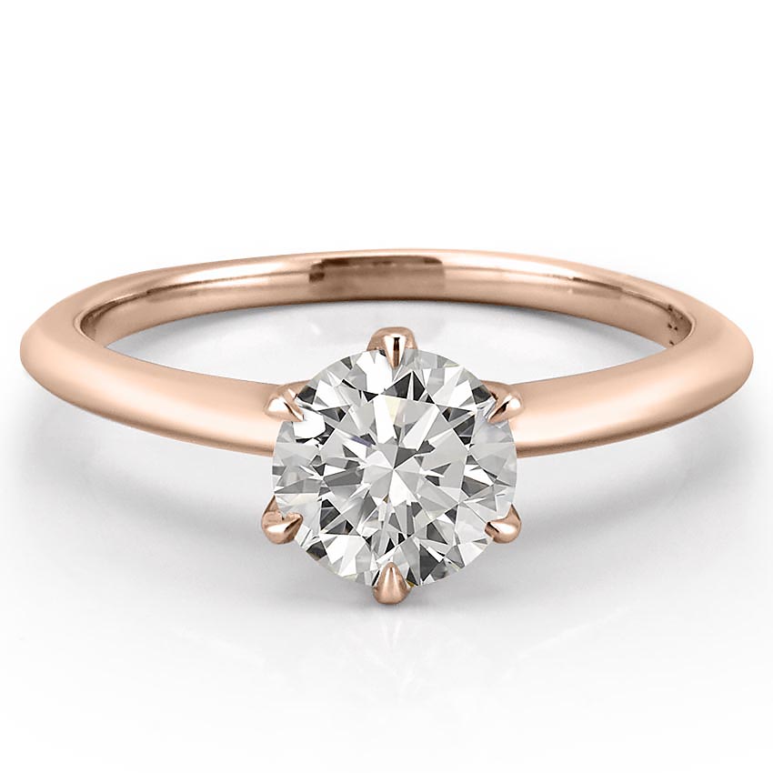 affordable-rose-gold-six-prong-engagement-ring-with-round-hearts-and-arrows-moissanite