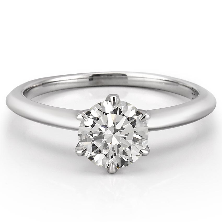 Six Prong Engagement Ring 1.0 Carat Moissanite Luna Ring Do Amore