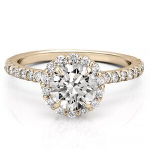 affordable-yellow-gold-scalloped-halo-engagement-ring-with-round-hearts-and-arrows-moissanite