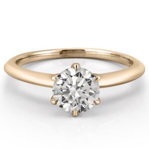 affordable-yellow-gold-six-prong-engagement-ring-with-round-hearts-and-arrows-moissanite