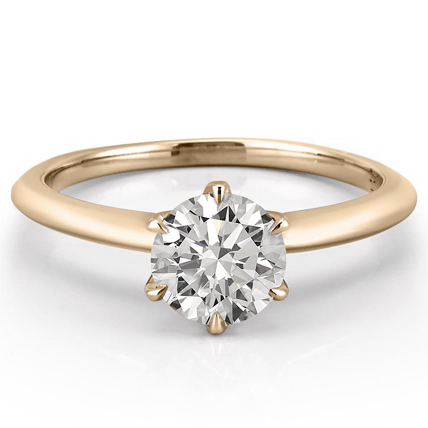 Yellow gold six prong solitaire setting new arrivals