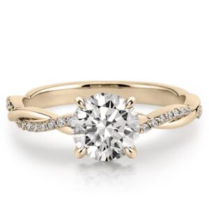 affordable-yellow-gold-twist-engagement-ring-with-round-hearts-and-arrows-moissanite