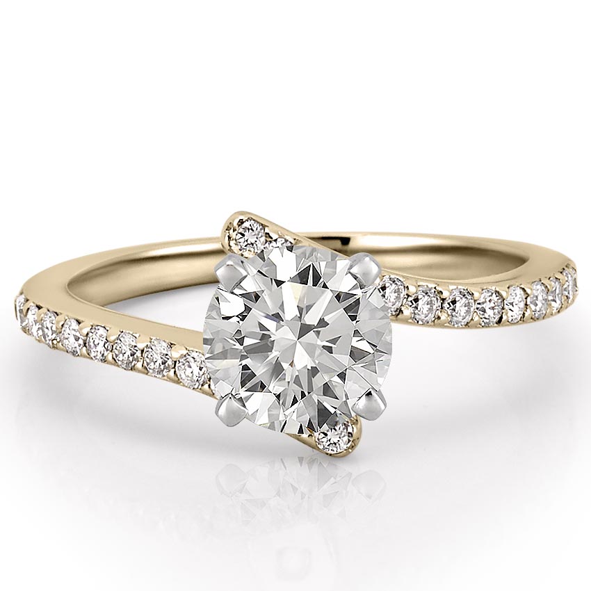 affordable-yellow-gold-unique-pave-engagement-ring-with-round-hearts-and-arrows-moissanite