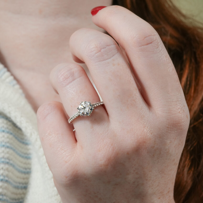 cathedral engagement ring in lifestyle