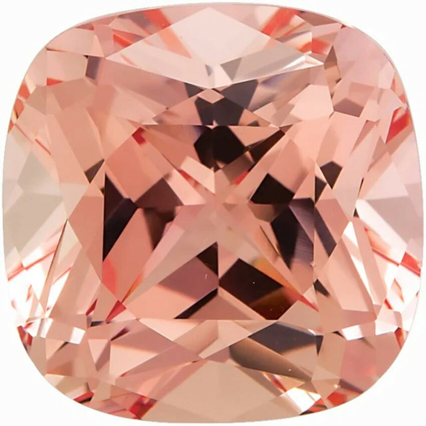 lab created cushion peach sapphire gemstone