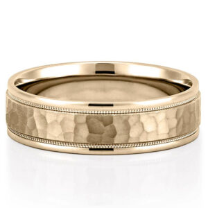 hammered-milgrain-yellow-gold-wedding-band