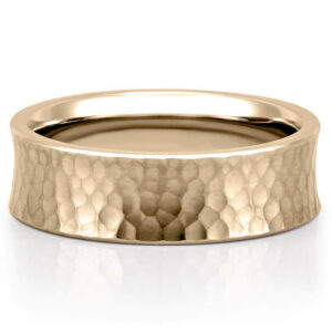 hammered-wedding-band-yellow-gold