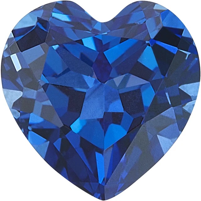 Heart Lab Created Blue Sapphire - Heart Cut Sapphire - Do Amore