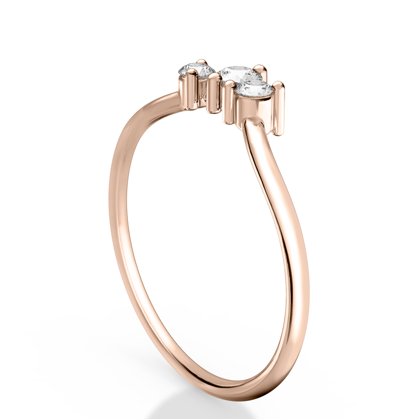 lab-diamond-three-stone-band-rose-gold-side