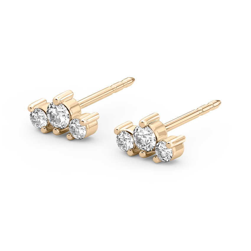 lab-diamond-three-stone-earrings-yellow-gold-angle