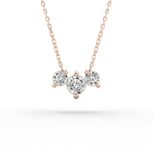 lab-diamond-three-stone-necklace-rose-gold