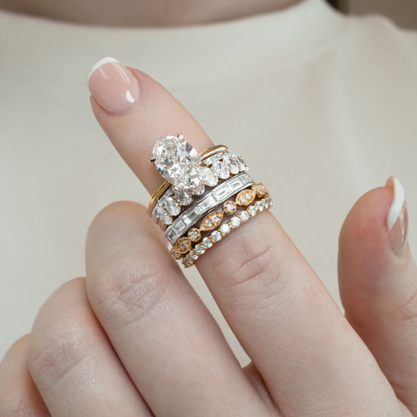 Do Amore Mae engagement ring stack on hand instagram