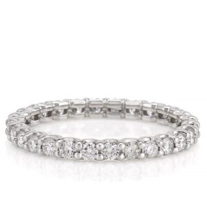 scalloped-2mm-lab-diamond-eternity-band in platinum