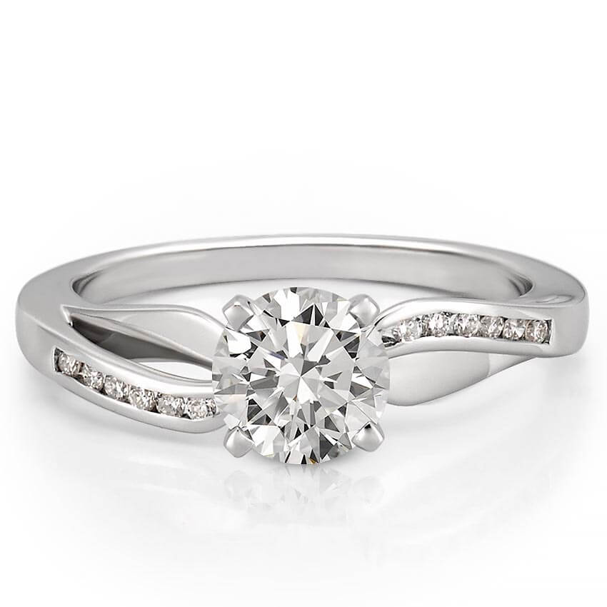 Solitaire Engagement Ring With Round Diamond and Decorated Bridge – Euro  Design Jewelry