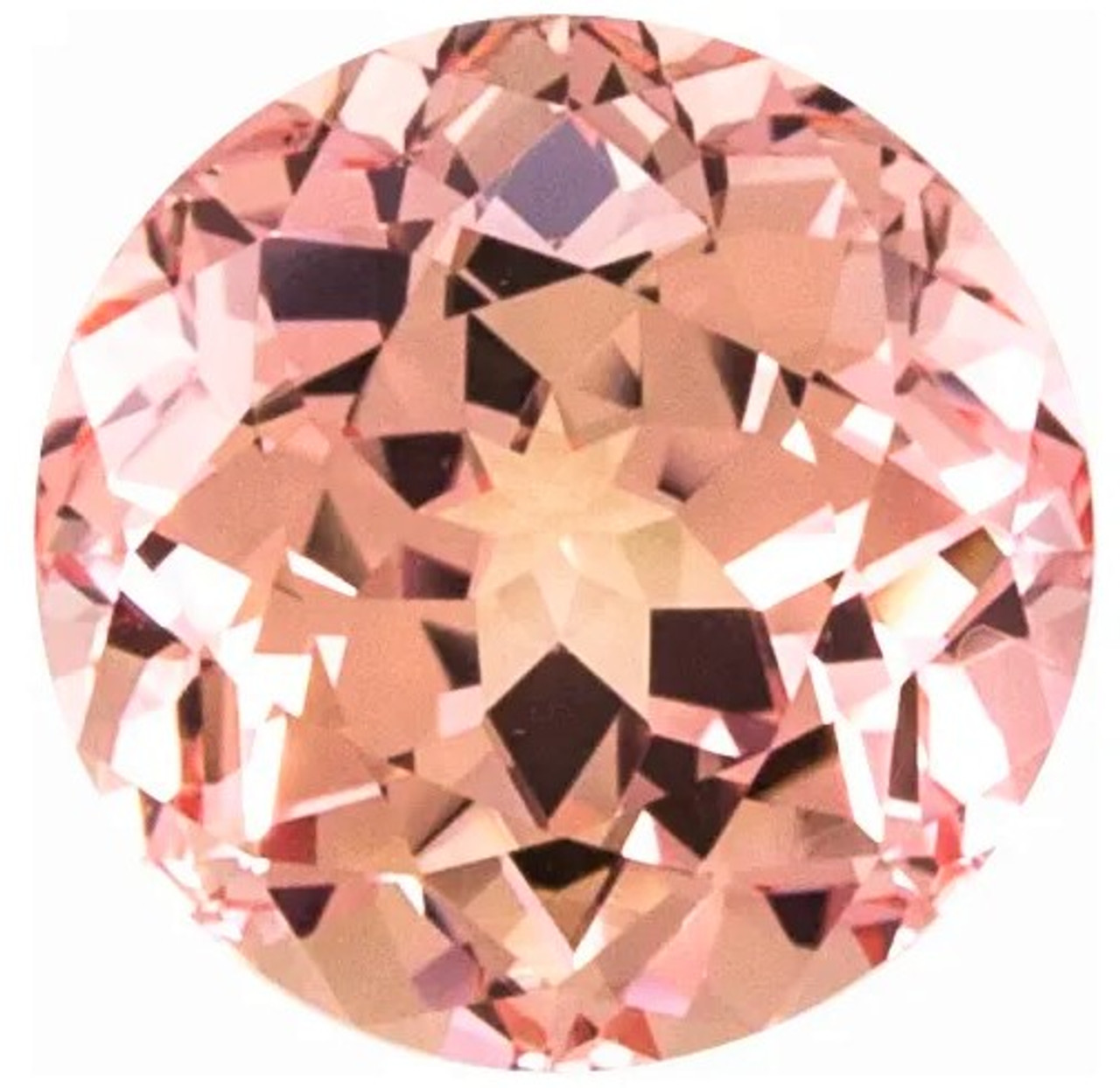 lab created round peach sapphire gemstone