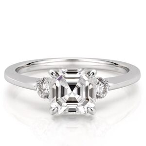 three-stone-ascher-engagement-ring in white gold