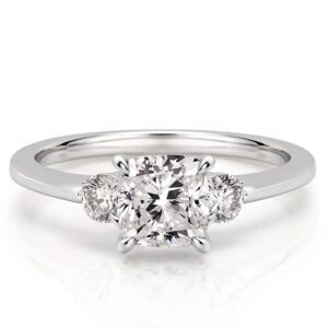 three-stone-cushion-engagement-ring in white gold