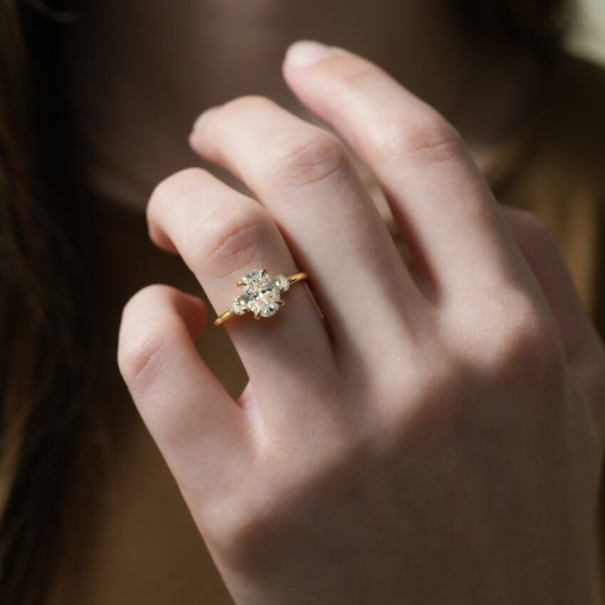 three stone engagement ring lifestyle video cover