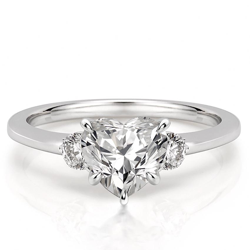 three-stone-heart-engagement-ring in palladium
