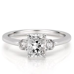 three-stone-radiant-engagement-ring in white gold