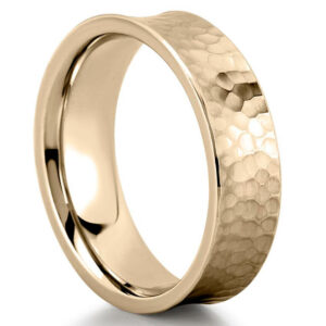 yellow-gold-hammered-wedding-band