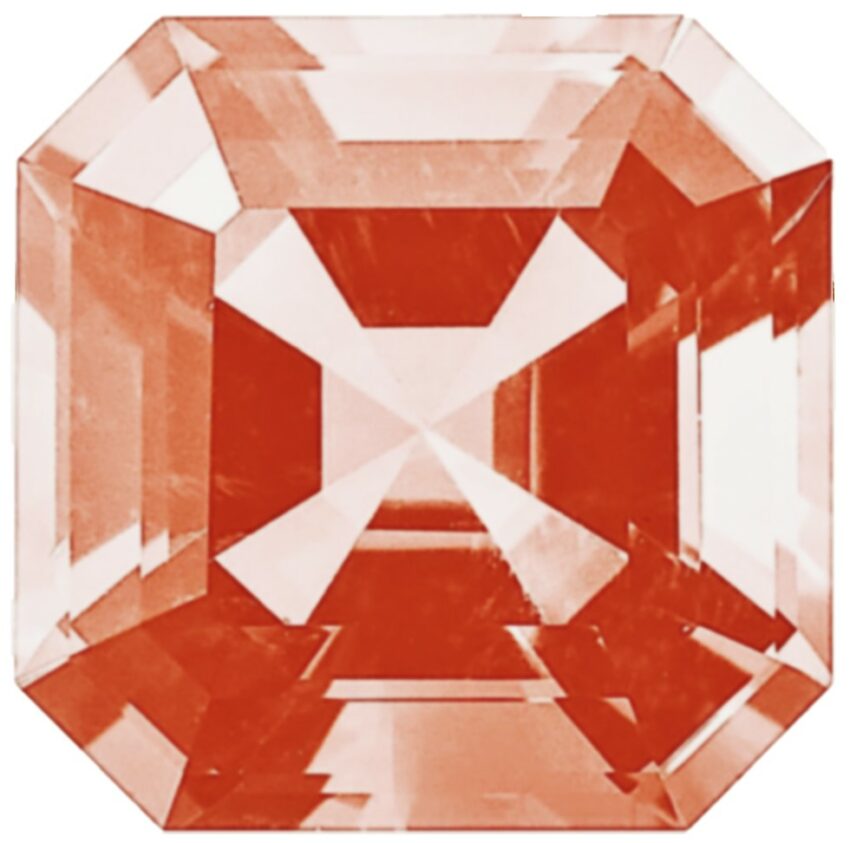 Asscher Cut Lab Peach Sapphire