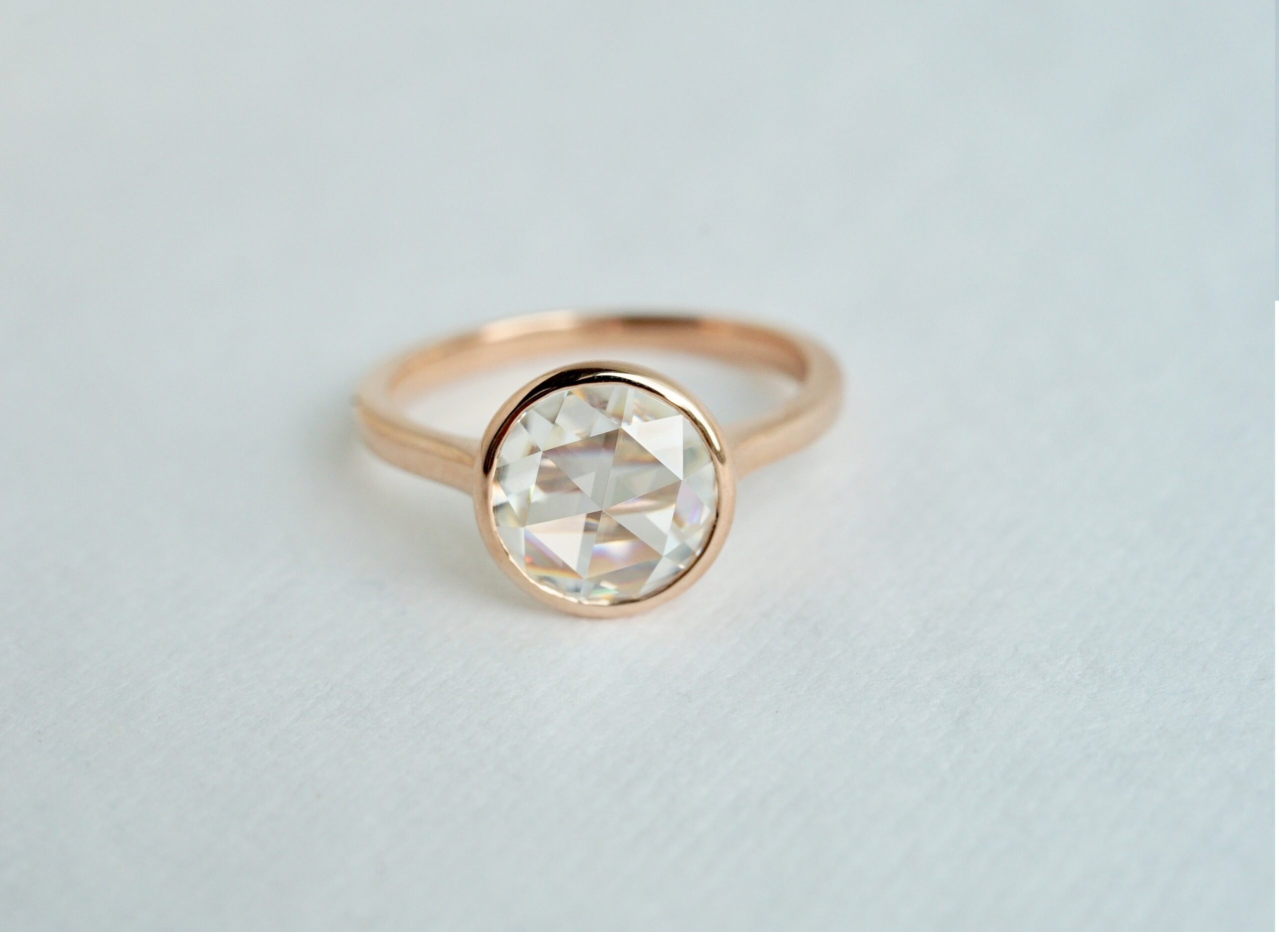 Rose cut diamond in callan bezel setting