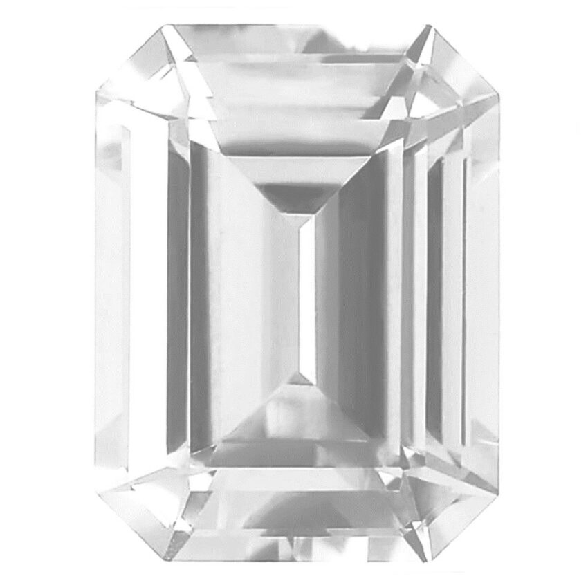 Emerald Cut Lab White Sapphire