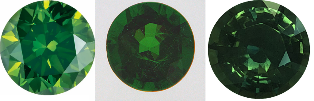 Green diamond vs Emerald vs Green Sapphire Side by Side Comparison