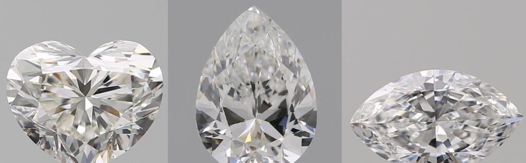 Heart vs Plump Pear vs Plump Marquise Diamond Shapes