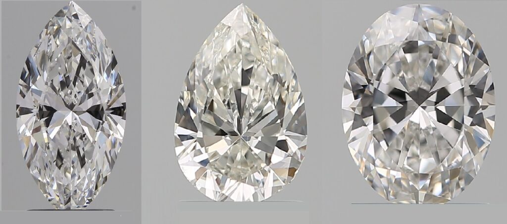 Marquise vs Pear vs Oval Diamond Shapes