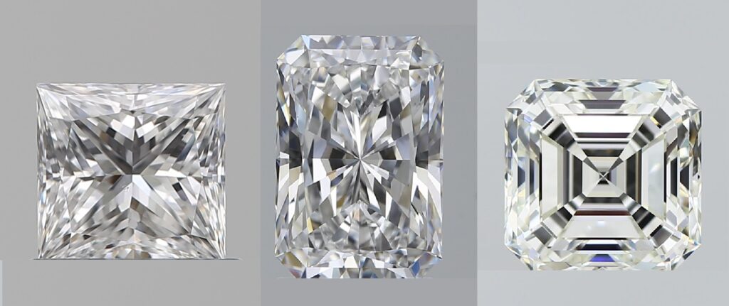 Princess vs Radiant vs Asscher Diamond Shapes