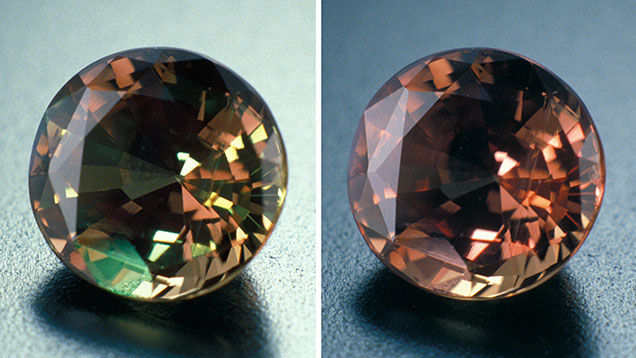 alexandrite gemstone weak color change