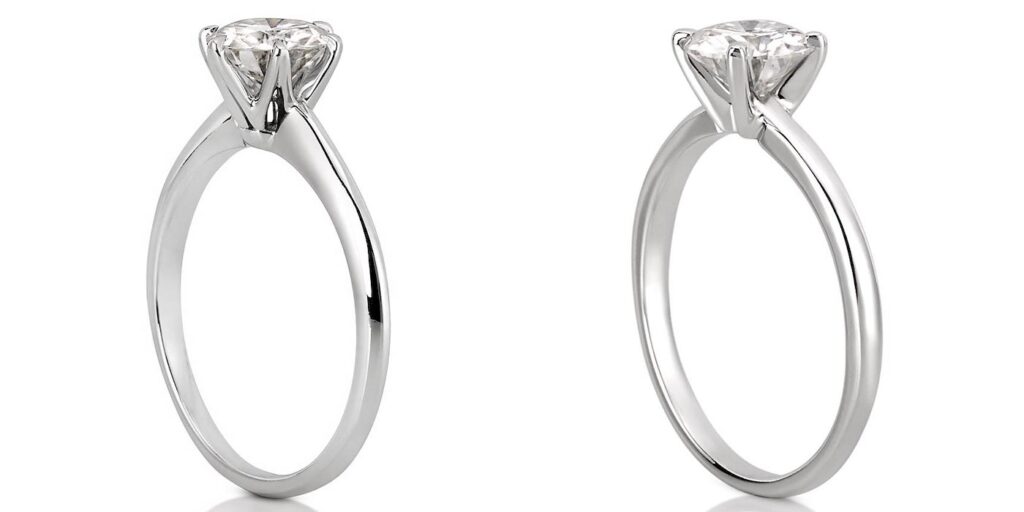 solitaire engagement rings in white gold