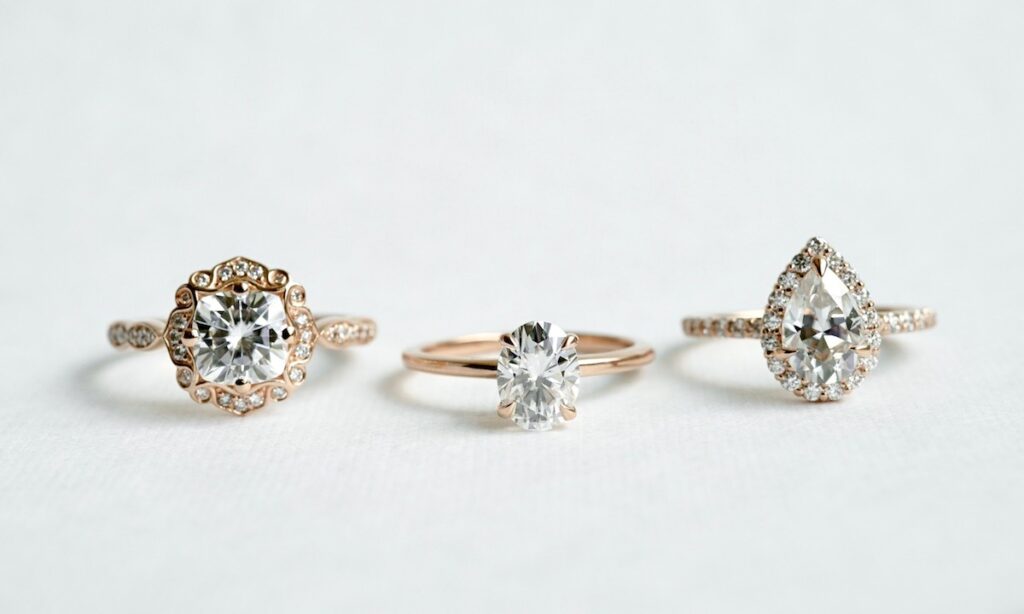 moissanite diamond alternative engagement rings