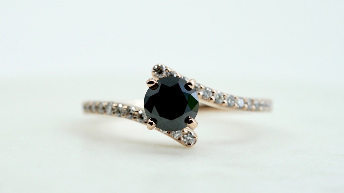 Custom Natural Rose Cut Black Diamond Engagement Ring | Black diamond ring  engagement, Unique engagement rings, White gold diamond engagement ring