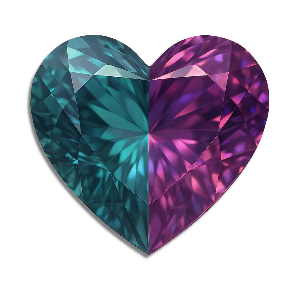 lab created heart alexandrite gemstone