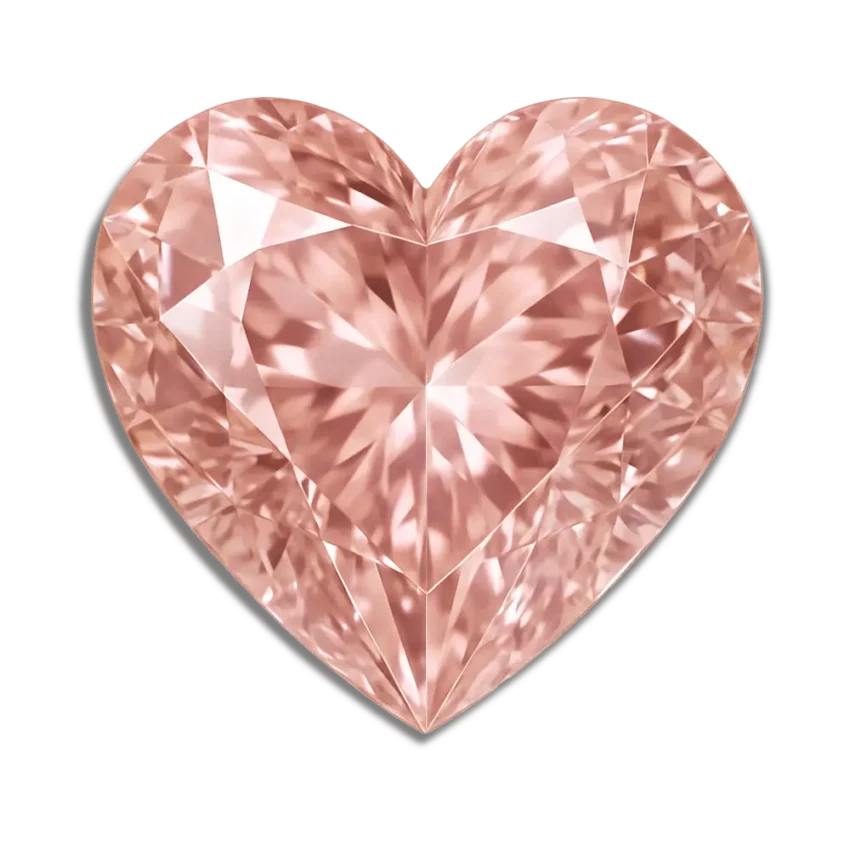 heart shape lab peach sapphire Heart Lab Peach Sapphire