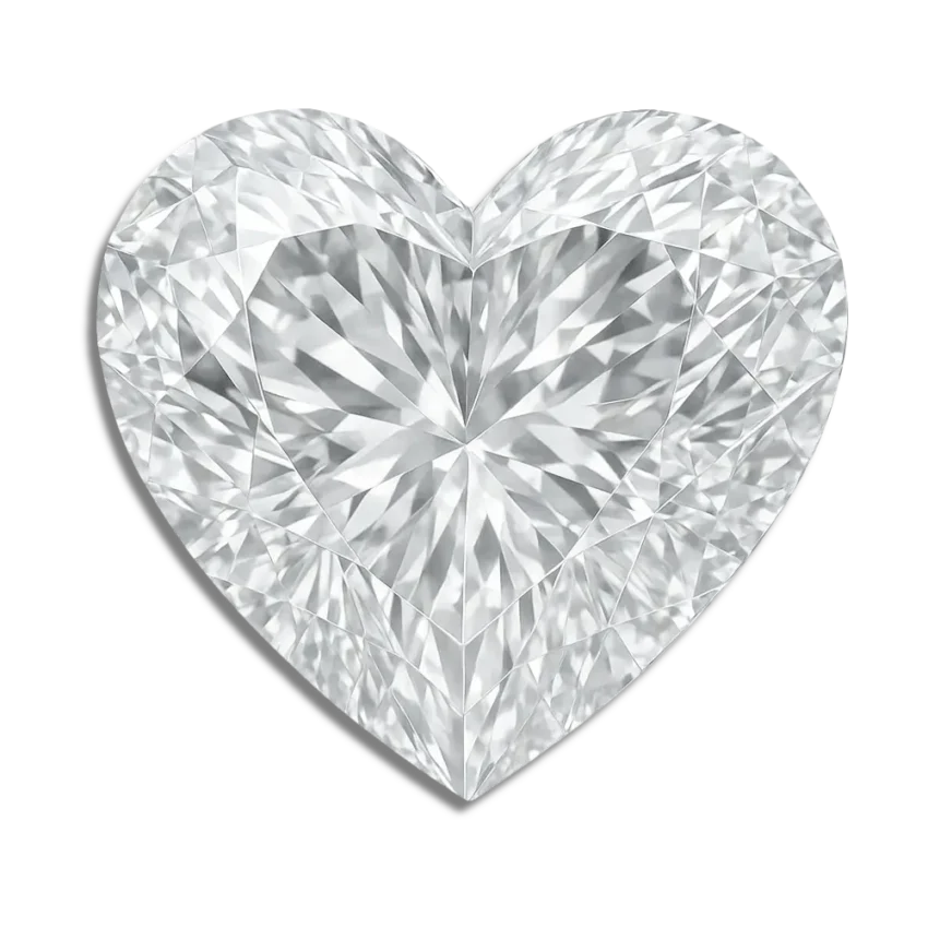 lab created heart white sapphire gemstone