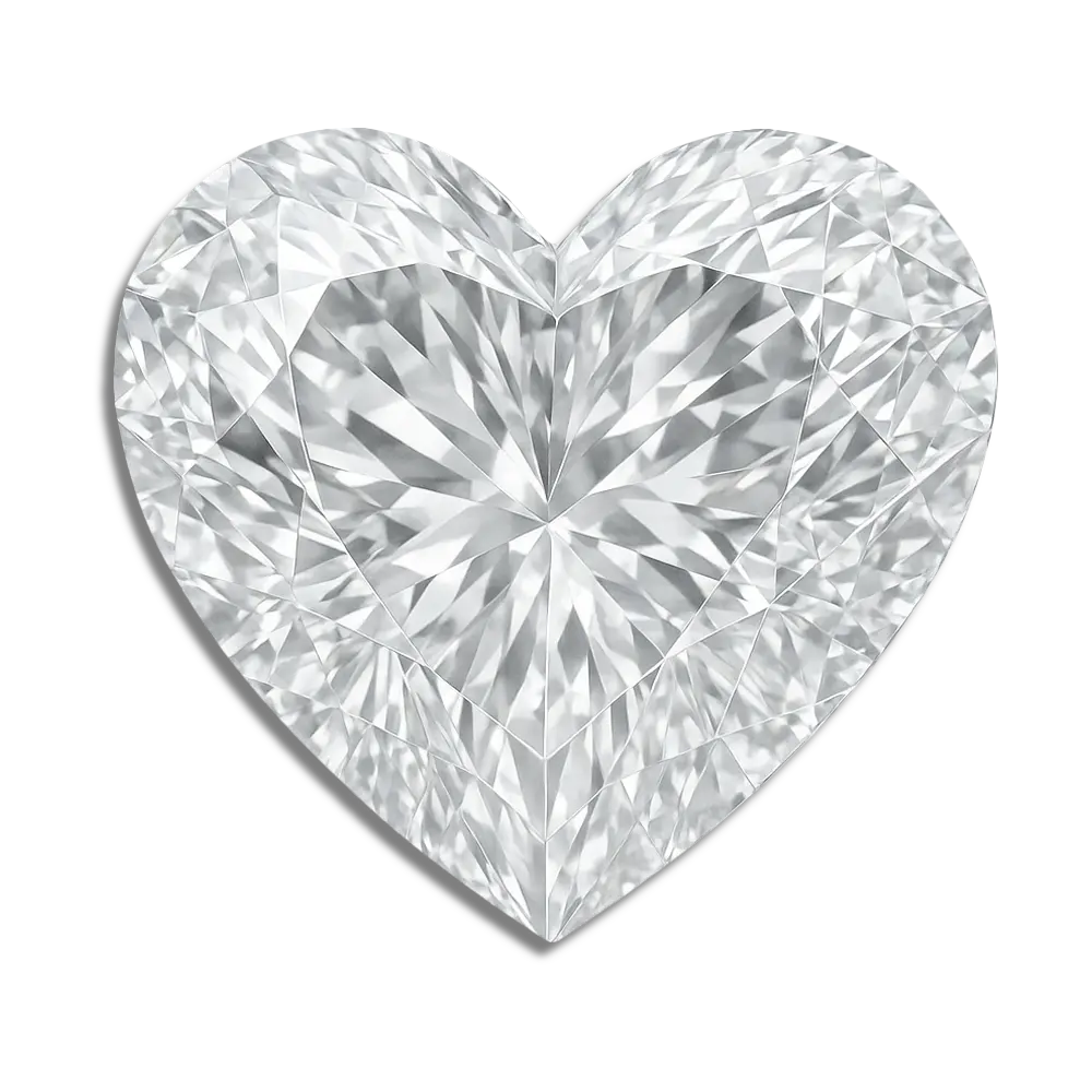lab created heart white sapphire gemstone