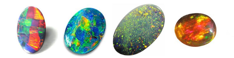 variety of bright opal patterns