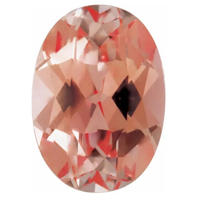 lab created oval peach sapphire gemstone