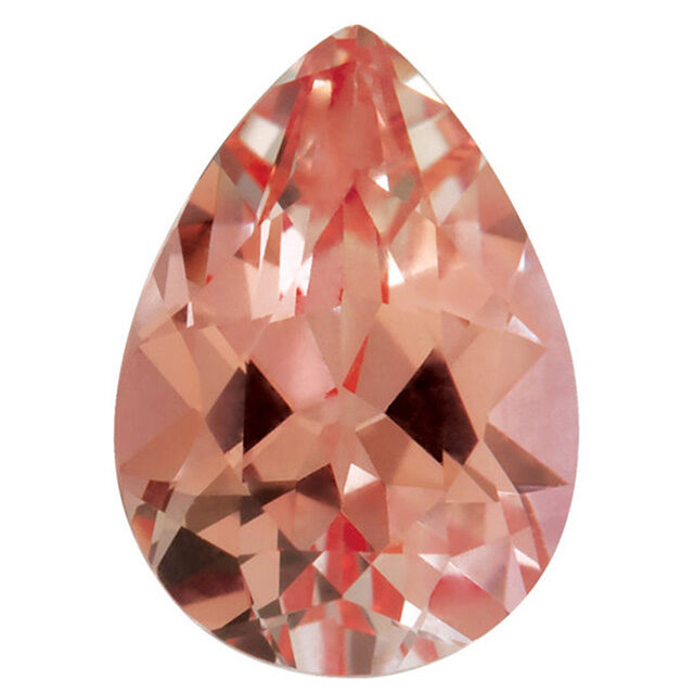 lab created pear peach sapphire gemstone