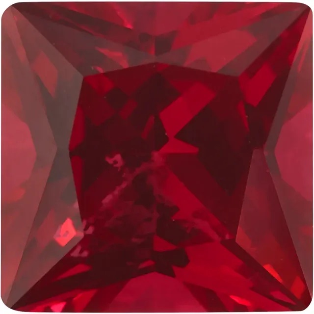 lab created princess ruby gemstone