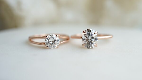 round-and-oval-moissanite-engagement-rings-rose-gold
